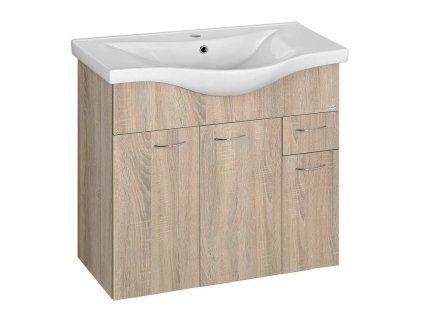 Aqualine KERAMIA FRESH umyvadlová skříňka 74,5 x 74 x 34,7 cm dub platin 50083