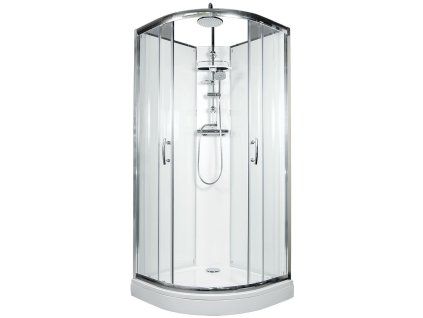 248 3 sprchovy box briliant model 6 ctvrtkruhovy s vanickou z liteho mramoru a sprchovou termostatickou tyci s horni sprchou cire sklo