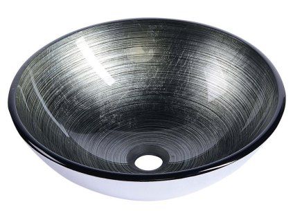 Sapho Damar 2501-20 umyvadlo 42 x 14 cm tmavě šedá / stříbrná