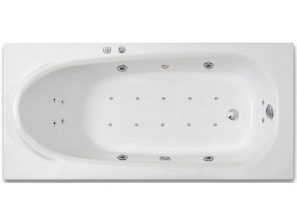 2102 viriva vana rhey luxus 190 x 80 cm 4 velke masazni trysky 6 malych masaznich trysek 10 air trysek 1 led osvetleni
