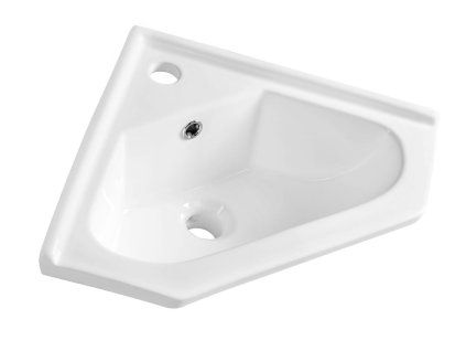 Aqualine keramické umyvadlo rohové 40 x 19 x 40 cm nábytkové bílá 1601-40