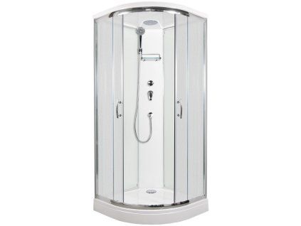 3299 5 sprchovy box briliant model 1 ctvrtkruhovy se stropem a vanickou z liteho mramoru matne chinchila sklo