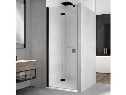 SanSwiss Ronal SOLINO Black 80 cm levé sprchové dveře sklo Transparent SOLF1G0800607