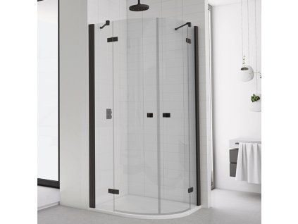 SanSwiss Ronal ANNEA Black 90 x 90 cm sprchový kout sklo Transparent ANR500900607