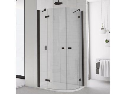 SanSwiss Ronal ANNEA Black 80 x 80 cm sprchový kout sklo Transparent ANR500800607