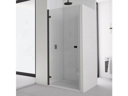 SanSwiss Ronal ANNEA Black 80 cm levé sprchové dveře sklo Transparent AN1CG08000607