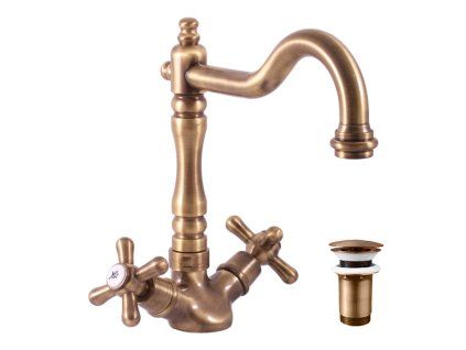 310 1 morava retro umyvadlova drezova baterie s vypusti stara mosaz bronz mk121 0 8sm rav slezak barva stara mosaz bronz rozmer 3 8