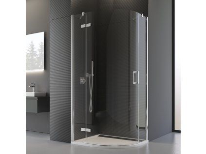 SanSwiss Ronal PUR 100 x 100 cm levý sprchový kout sklo Transparent P3PG551001007