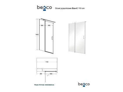13525 bezramove sprchove dvere exo c
