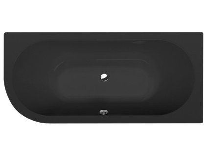 Polysan VIVA R 175 x 80 x 47 cm asymetrická vana pravá černá mat 78119.21