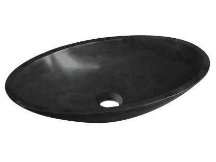 Sapho BLOK kamenné umyvadlo 60 x 11 x 35 cm Marquin černý matný 2401-40