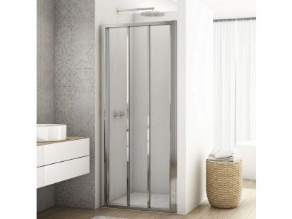 SanSwiss DIVERA 80 cm třídílné posuvné dveře - aluchrom/sklo Transparent D22S30805007
