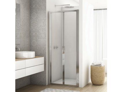 SanSwiss DIVERA 80 cm zalamovací dveře - aluchrom/sklo bílé linky D22K0805088