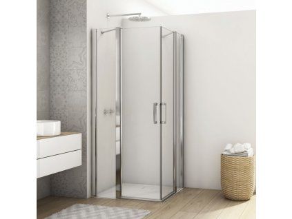 SanSwiss DIVERA 110 cm rohový vstup - aluchrom/sklo Screen D22DE2B11125087