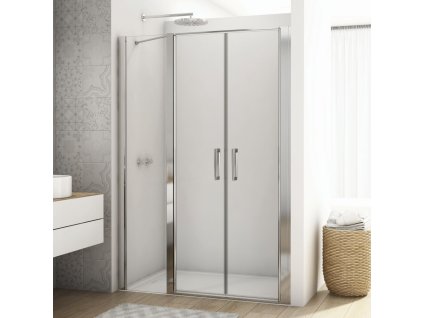 SanSwiss DIVERA 90 cm dvoukřídlé dveře - aluchrom/sklo bílé linky D22T32070205088