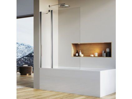 SanSwiss SOLINO 100 cm jednokřídlá vanová zástěna - aluchrom/sklo Screen SOEB131005087
