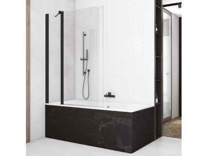 SanSwiss SOLINO Black 120 cm vanová zástěna černý/sklo Screen SOEB131200687