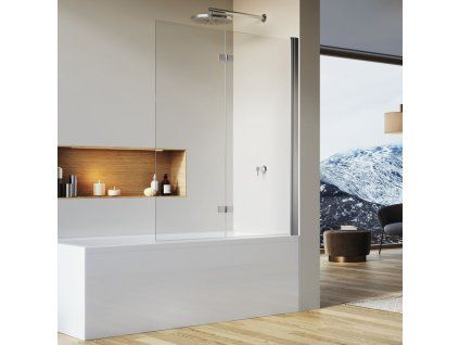 SanSwiss SOLINO 120 cm vanová zástěna - aluchrom/sklo bílé linky SOLB2D5088