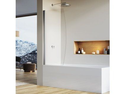 SanSwiss SOLINO 85 cm jednokřídlá vanová zástěna elox/sklo Screen -  SOLB108500187