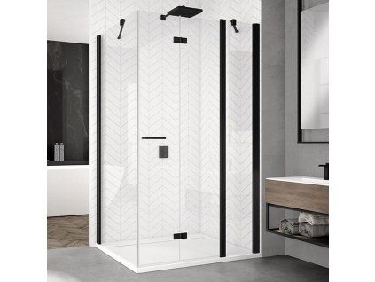 SanSwiss SOLINO Black 120 cm dveře - pravé - černý/sklo bílé linky SOLF13D1200688