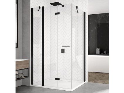 SanSwiss SOLINO Black 160 cm dveře - černý/sklo Transparent SOLF13G1600607