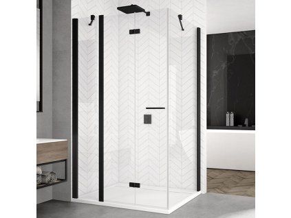 SanSwiss SOLINO Black 140 cm dveře - levé - černý/sklo Transparent SOLF13G1400607