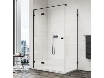 SanSwiss ANNEA Black 90 cm boční stěna - černá/sklo transparent ANTW09000607