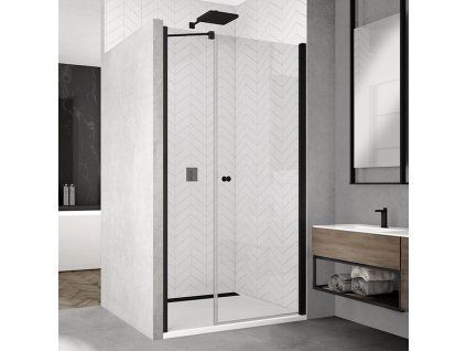 SanSwiss SOLINO Black 110 cm jednokřídlé dveře černý/sklo Screen SOL3111000687