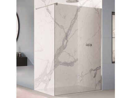 SanSwiss EASY 120 cm pevná stěna walk-in - aluchrom/ sklo Parsol STR4P1205020