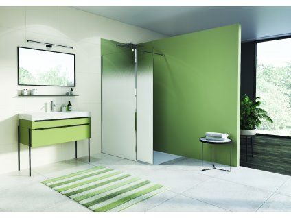 SanSwiss EASY 41 cm montážní set BTE3 - krátká otočná stěna ve 180° - bílý/sklo Brume BTE3L04060981