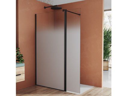SanSwiss EASY 41 cm montážní set BTE3 - krátká otočná stěna ve 180° - černý/sklo Brume BTE3L04060681