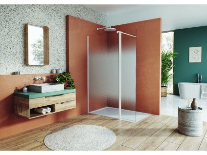SanSwiss EASY 42 cm montážní set BTE2 - krátká otočná stěna v 90° - bílý/sklo Shade BTE204200968