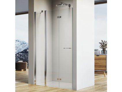 SanSwiss SOLINO 100 cm dvoudílné skládací dveře - levé - aluchrom/sklo Screen SOLF13G1005087