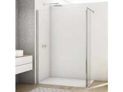 SanSwiss DIVERA 90 cm pevná stěna - aluchrom/sklo Transparent D22WI20905007