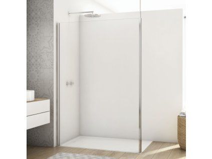 SanSwiss DIVERA 80 cm pevná stěna - aluchrom/sklo Transparent D22WI1V0805007