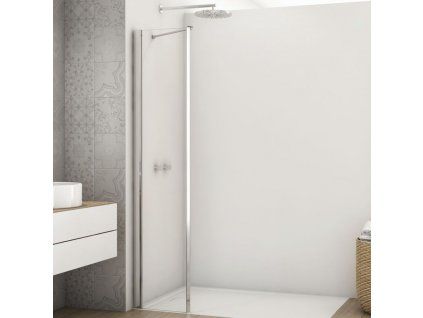 SanSwiss DIVERA 20 cm pevná stěna v rovině - aluchrom/sklo Transparent D22FF0205007
