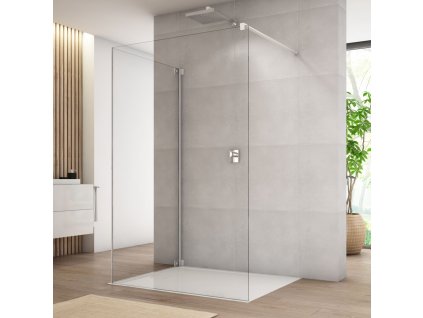 SanSwiss Cadura 100 cm boční stěna v 90° - bílý/sklo Screen CAT31000987