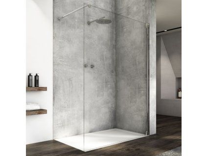 SanSwiss Cadura 130 cm pevná stěna walk-in - aluchrom/sklo Screen CAT41305087