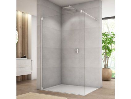 SanSwiss Cadura 100 cm pevná stěna walk-in - bílý/sklo Screen CAT41000987