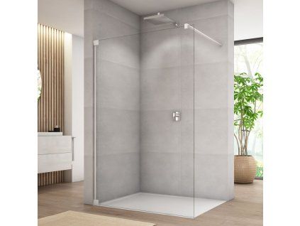 SanSwiss Cadura 70 cm pevná stěna walk-in - bílý/sklo Shade CAT40700968