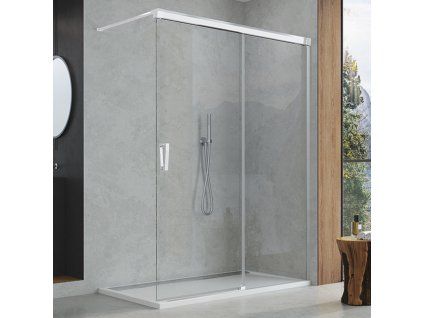 SanSwiss Cadura 100 cm pevná stěna walk-in - aluchrom/sklo Screen CAW2D1005087
