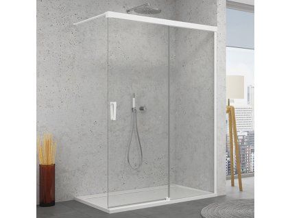 SanSwiss Cadura 100 cm pevná stěna walk-in - bílý/sklo Screen CAW2D1000987