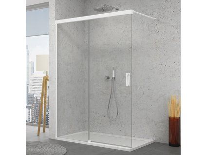 SanSwiss Cadura 100 cm pevná stěna walk-in - bílý/sklo Screen CAW2G1000987