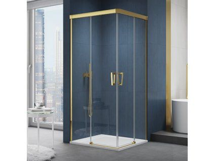 SanSwiss Cadura 120 cm dvoudílné posuvné dveře pravé - zlatá/sklo Screen CAE2D1201287