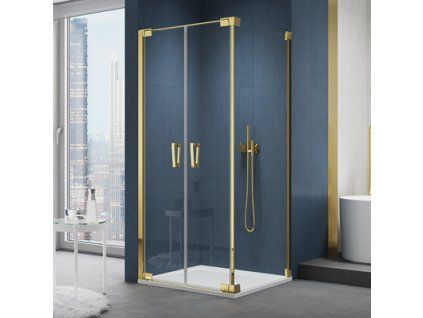 SanSwiss Cadura 110 cm dvoukřídlé dveře - zlaté/sklo Screen CA2C1101287
