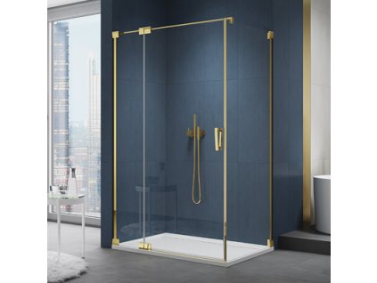 SanSwiss Cadura 140 cm jednokřídlé dveře - zlatý/sklo Screen CA13G1401287