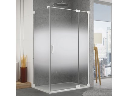 SanSwiss Cadura 120 cm jednokřídlé dveře - bílý/sklo Screen CA13D1200987