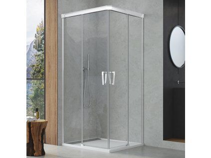 SanSwiss Cadura 120 cm dvoudílné posuvné dveře levé - aluchrom/sklo Screen CAE2G1205087