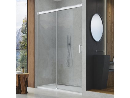 SanSwiss Cadura 110 cm jednodílné posuvné dveře - aluchrom/sklo Screen CAS2G1105087
