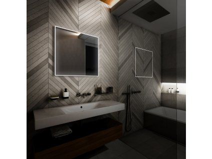 Nimco 13000 LED zrcadlo podsvícené 70 x 70 cm bez senzoru černá ZPC 13077-90